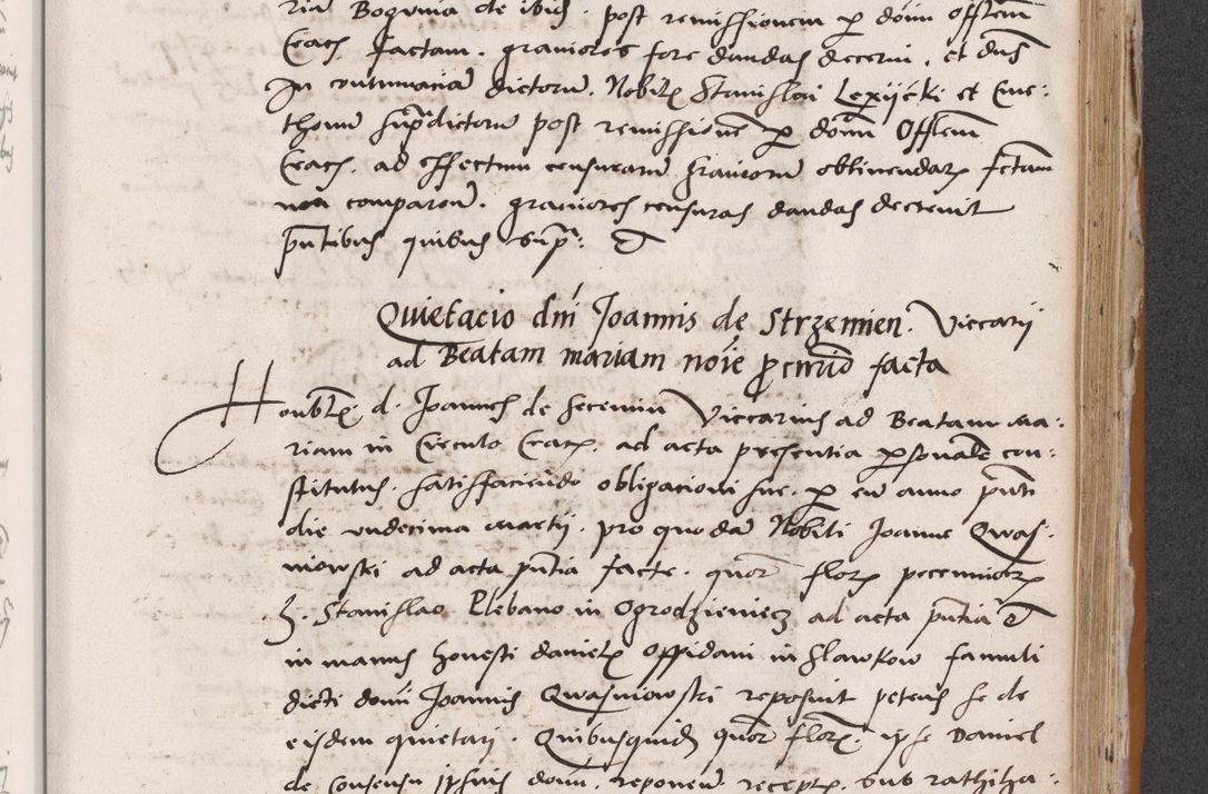 Zdjęcie nr 517 dla obiektu archiwalnego: Acta actorum coram reverendo patre domino Benedicto Isdbienski cancellario Gnesnesi, canonico et reverendissimi in Christo patris et domini domini Petri Dei gratia archiepiscopi Gnesnensis et episcopi Cracoviensis sedisque apostolice legati nati et primatis Regni Polonie, vicarioque in spiritualibus generali Cracoviensi ad annum Domini millesimum quingentisimum quadragesimum primum, cuius indictio est quatuordecima, pontificatus sanctissimi in Christo patris et domini nostri domini Pauli divina providencia pape tercii, anno ipsius septimo, feliciter continuantur. Dii cepta secundent