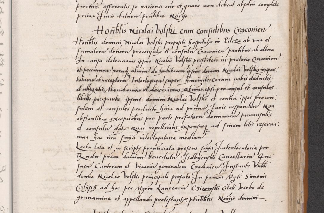 Zdjęcie nr 509 dla obiektu archiwalnego: Acta actorum coram reverendo patre domino Benedicto Isdbienski cancellario Gnesnesi, canonico et reverendissimi in Christo patris et domini domini Petri Dei gratia archiepiscopi Gnesnensis et episcopi Cracoviensis sedisque apostolice legati nati et primatis Regni Polonie, vicarioque in spiritualibus generali Cracoviensi ad annum Domini millesimum quingentisimum quadragesimum primum, cuius indictio est quatuordecima, pontificatus sanctissimi in Christo patris et domini nostri domini Pauli divina providencia pape tercii, anno ipsius septimo, feliciter continuantur. Dii cepta secundent