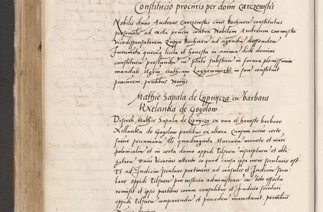 Zdjęcie nr 502 dla obiektu archiwalnego: Acta actorum coram reverendo patre domino Benedicto Isdbienski cancellario Gnesnesi, canonico et reverendissimi in Christo patris et domini domini Petri Dei gratia archiepiscopi Gnesnensis et episcopi Cracoviensis sedisque apostolice legati nati et primatis Regni Polonie, vicarioque in spiritualibus generali Cracoviensi ad annum Domini millesimum quingentisimum quadragesimum primum, cuius indictio est quatuordecima, pontificatus sanctissimi in Christo patris et domini nostri domini Pauli divina providencia pape tercii, anno ipsius septimo, feliciter continuantur. Dii cepta secundent