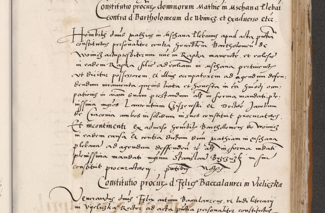 Zdjęcie nr 485 dla obiektu archiwalnego: Acta actorum coram reverendo patre domino Benedicto Isdbienski cancellario Gnesnesi, canonico et reverendissimi in Christo patris et domini domini Petri Dei gratia archiepiscopi Gnesnensis et episcopi Cracoviensis sedisque apostolice legati nati et primatis Regni Polonie, vicarioque in spiritualibus generali Cracoviensi ad annum Domini millesimum quingentisimum quadragesimum primum, cuius indictio est quatuordecima, pontificatus sanctissimi in Christo patris et domini nostri domini Pauli divina providencia pape tercii, anno ipsius septimo, feliciter continuantur. Dii cepta secundent