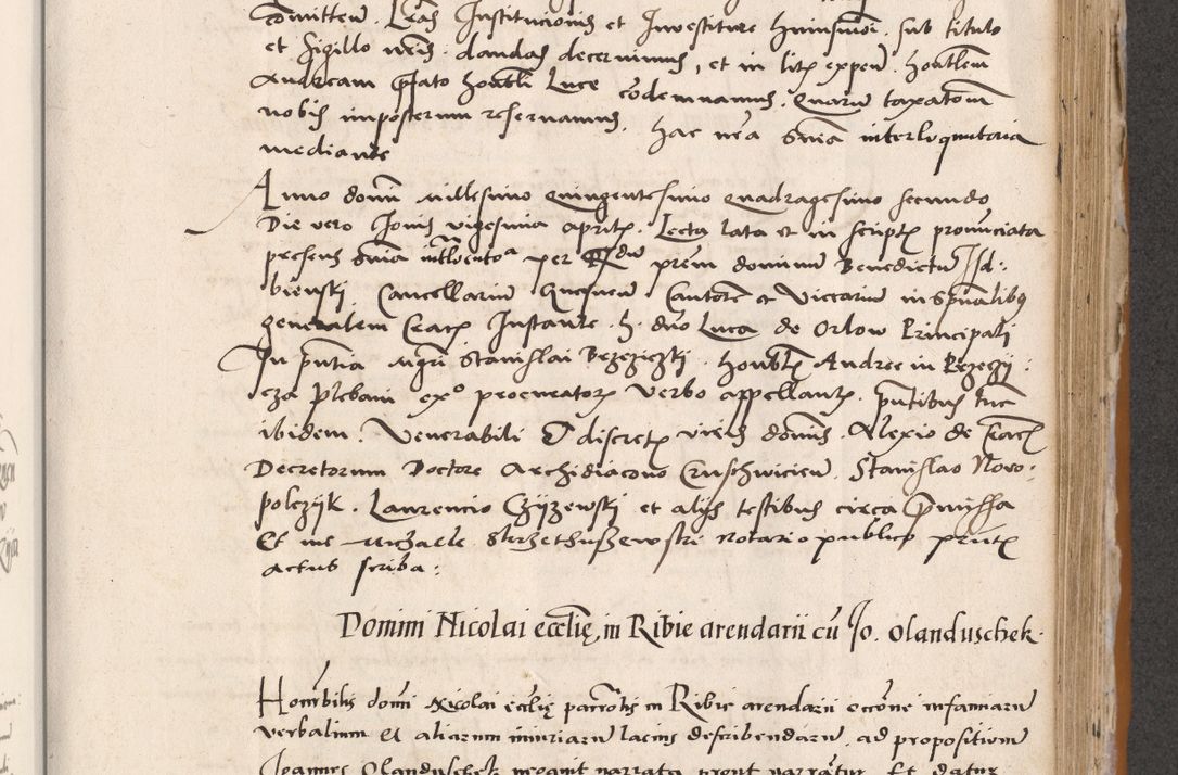 Zdjęcie nr 483 dla obiektu archiwalnego: Acta actorum coram reverendo patre domino Benedicto Isdbienski cancellario Gnesnesi, canonico et reverendissimi in Christo patris et domini domini Petri Dei gratia archiepiscopi Gnesnensis et episcopi Cracoviensis sedisque apostolice legati nati et primatis Regni Polonie, vicarioque in spiritualibus generali Cracoviensi ad annum Domini millesimum quingentisimum quadragesimum primum, cuius indictio est quatuordecima, pontificatus sanctissimi in Christo patris et domini nostri domini Pauli divina providencia pape tercii, anno ipsius septimo, feliciter continuantur. Dii cepta secundent