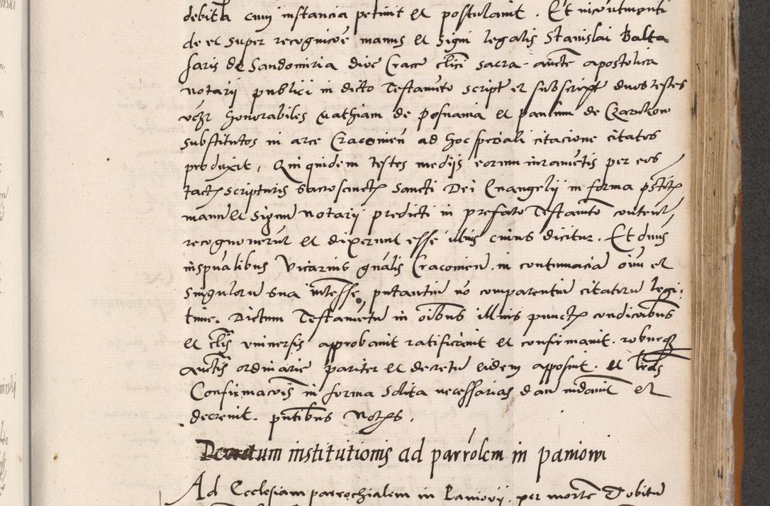 Zdjęcie nr 475 dla obiektu archiwalnego: Acta actorum coram reverendo patre domino Benedicto Isdbienski cancellario Gnesnesi, canonico et reverendissimi in Christo patris et domini domini Petri Dei gratia archiepiscopi Gnesnensis et episcopi Cracoviensis sedisque apostolice legati nati et primatis Regni Polonie, vicarioque in spiritualibus generali Cracoviensi ad annum Domini millesimum quingentisimum quadragesimum primum, cuius indictio est quatuordecima, pontificatus sanctissimi in Christo patris et domini nostri domini Pauli divina providencia pape tercii, anno ipsius septimo, feliciter continuantur. Dii cepta secundent
