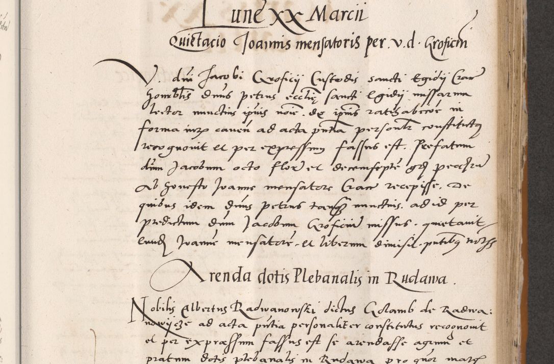 Zdjęcie nr 415 dla obiektu archiwalnego: Acta actorum coram reverendo patre domino Benedicto Isdbienski cancellario Gnesnesi, canonico et reverendissimi in Christo patris et domini domini Petri Dei gratia archiepiscopi Gnesnensis et episcopi Cracoviensis sedisque apostolice legati nati et primatis Regni Polonie, vicarioque in spiritualibus generali Cracoviensi ad annum Domini millesimum quingentisimum quadragesimum primum, cuius indictio est quatuordecima, pontificatus sanctissimi in Christo patris et domini nostri domini Pauli divina providencia pape tercii, anno ipsius septimo, feliciter continuantur. Dii cepta secundent