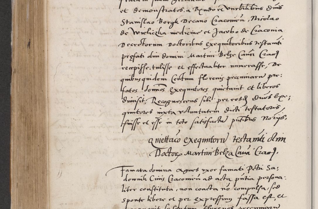 Zdjęcie nr 608 dla obiektu archiwalnego: Acta actorum coram reverendo patre domino Benedicto Isdbienski cancellario Gnesnesi, canonico et reverendissimi in Christo patris et domini domini Petri Dei gratia archiepiscopi Gnesnensis et episcopi Cracoviensis sedisque apostolice legati nati et primatis Regni Polonie, vicarioque in spiritualibus generali Cracoviensi ad annum Domini millesimum quingentisimum quadragesimum primum, cuius indictio est quatuordecima, pontificatus sanctissimi in Christo patris et domini nostri domini Pauli divina providencia pape tercii, anno ipsius septimo, feliciter continuantur. Dii cepta secundent