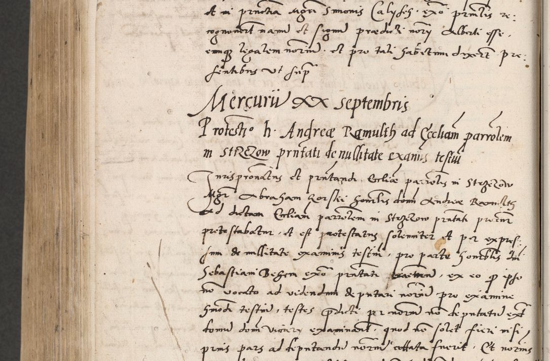 Zdjęcie nr 850 dla obiektu archiwalnego: Acta actorum coram reverendo patre domino Benedicto Isdbienski cancellario Gnesnesi, canonico et reverendissimi in Christo patris et domini domini Petri Dei gratia archiepiscopi Gnesnensis et episcopi Cracoviensis sedisque apostolice legati nati et primatis Regni Polonie, vicarioque in spiritualibus generali Cracoviensi ad annum Domini millesimum quingentisimum quadragesimum primum, cuius indictio est quatuordecima, pontificatus sanctissimi in Christo patris et domini nostri domini Pauli divina providencia pape tercii, anno ipsius septimo, feliciter continuantur. Dii cepta secundent