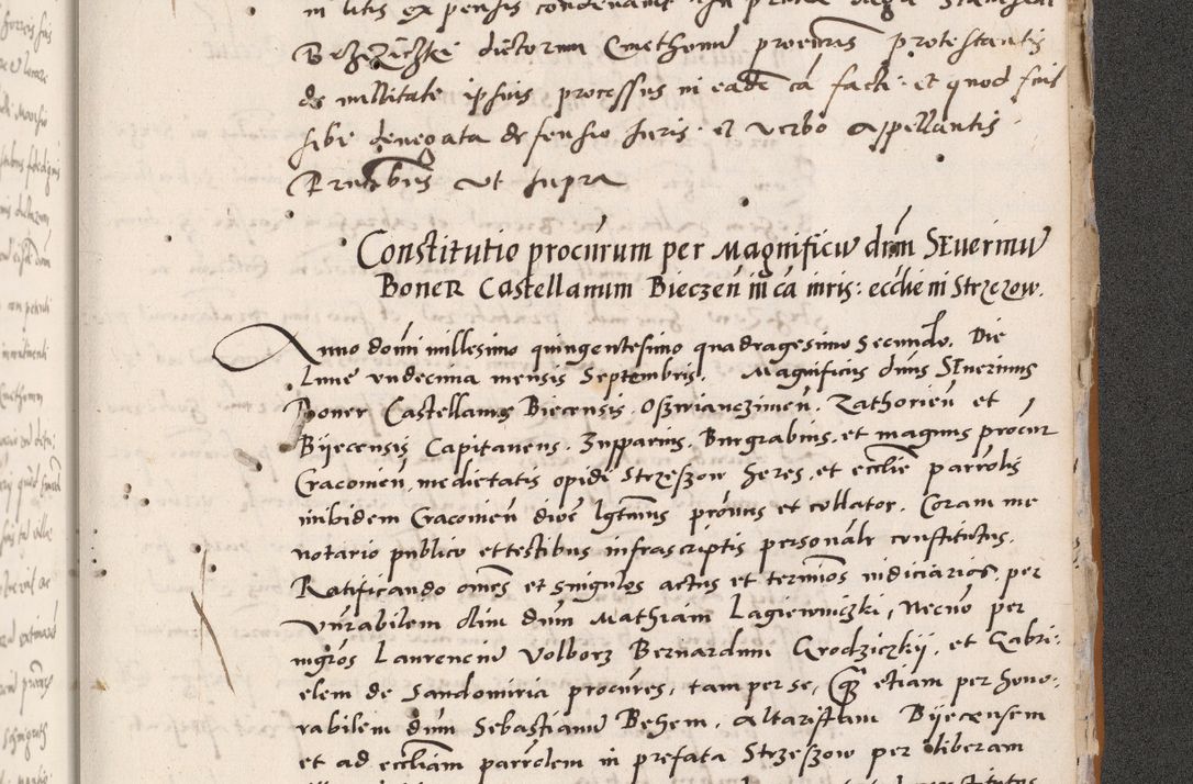 Zdjęcie nr 829 dla obiektu archiwalnego: Acta actorum coram reverendo patre domino Benedicto Isdbienski cancellario Gnesnesi, canonico et reverendissimi in Christo patris et domini domini Petri Dei gratia archiepiscopi Gnesnensis et episcopi Cracoviensis sedisque apostolice legati nati et primatis Regni Polonie, vicarioque in spiritualibus generali Cracoviensi ad annum Domini millesimum quingentisimum quadragesimum primum, cuius indictio est quatuordecima, pontificatus sanctissimi in Christo patris et domini nostri domini Pauli divina providencia pape tercii, anno ipsius septimo, feliciter continuantur. Dii cepta secundent