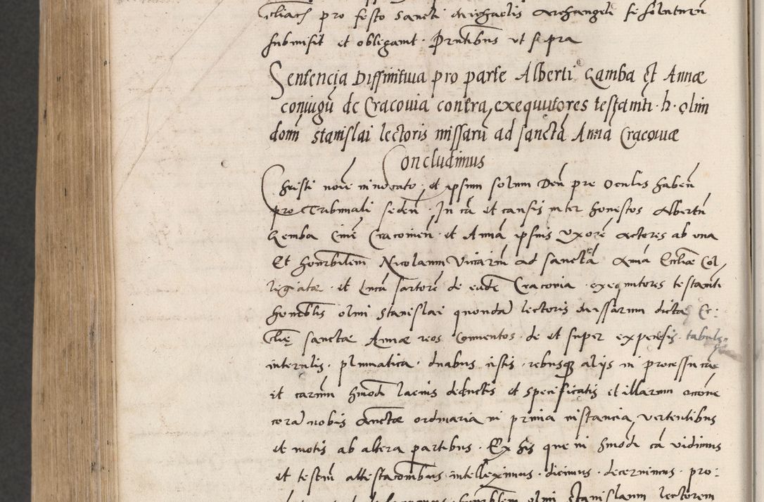 Zdjęcie nr 792 dla obiektu archiwalnego: Acta actorum coram reverendo patre domino Benedicto Isdbienski cancellario Gnesnesi, canonico et reverendissimi in Christo patris et domini domini Petri Dei gratia archiepiscopi Gnesnensis et episcopi Cracoviensis sedisque apostolice legati nati et primatis Regni Polonie, vicarioque in spiritualibus generali Cracoviensi ad annum Domini millesimum quingentisimum quadragesimum primum, cuius indictio est quatuordecima, pontificatus sanctissimi in Christo patris et domini nostri domini Pauli divina providencia pape tercii, anno ipsius septimo, feliciter continuantur. Dii cepta secundent