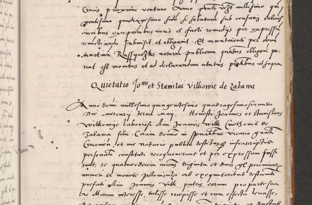 Zdjęcie nr 787 dla obiektu archiwalnego: Acta actorum coram reverendo patre domino Benedicto Isdbienski cancellario Gnesnesi, canonico et reverendissimi in Christo patris et domini domini Petri Dei gratia archiepiscopi Gnesnensis et episcopi Cracoviensis sedisque apostolice legati nati et primatis Regni Polonie, vicarioque in spiritualibus generali Cracoviensi ad annum Domini millesimum quingentisimum quadragesimum primum, cuius indictio est quatuordecima, pontificatus sanctissimi in Christo patris et domini nostri domini Pauli divina providencia pape tercii, anno ipsius septimo, feliciter continuantur. Dii cepta secundent