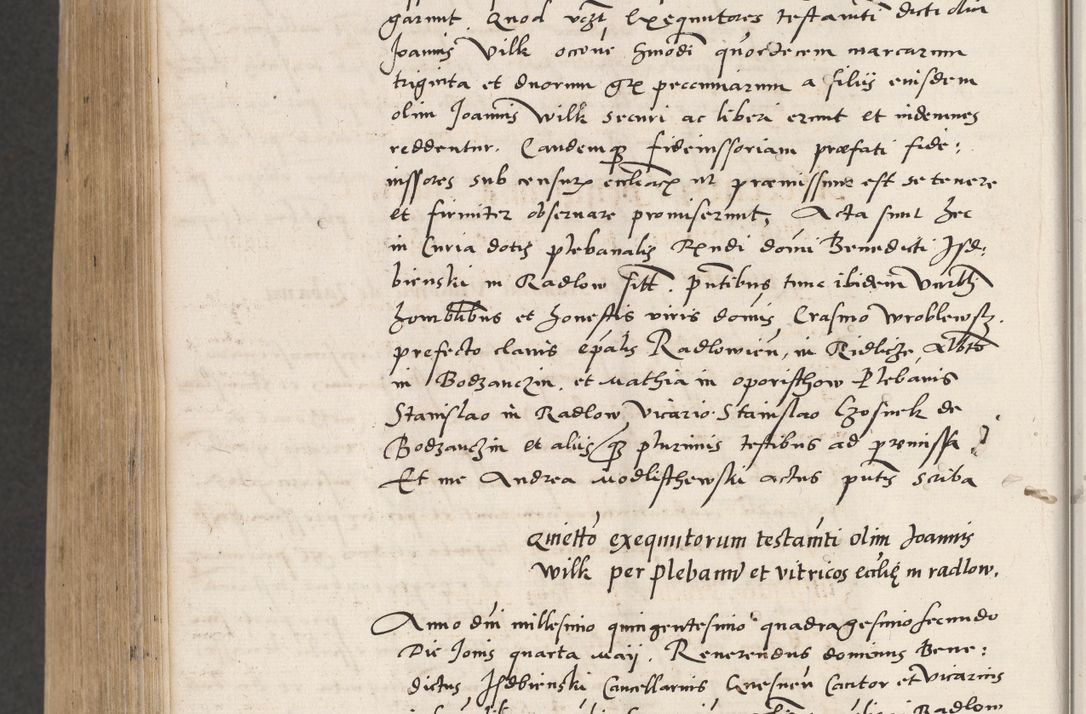 Zdjęcie nr 788 dla obiektu archiwalnego: Acta actorum coram reverendo patre domino Benedicto Isdbienski cancellario Gnesnesi, canonico et reverendissimi in Christo patris et domini domini Petri Dei gratia archiepiscopi Gnesnensis et episcopi Cracoviensis sedisque apostolice legati nati et primatis Regni Polonie, vicarioque in spiritualibus generali Cracoviensi ad annum Domini millesimum quingentisimum quadragesimum primum, cuius indictio est quatuordecima, pontificatus sanctissimi in Christo patris et domini nostri domini Pauli divina providencia pape tercii, anno ipsius septimo, feliciter continuantur. Dii cepta secundent