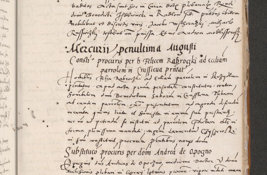 Zdjęcie nr 789 dla obiektu archiwalnego: Acta actorum coram reverendo patre domino Benedicto Isdbienski cancellario Gnesnesi, canonico et reverendissimi in Christo patris et domini domini Petri Dei gratia archiepiscopi Gnesnensis et episcopi Cracoviensis sedisque apostolice legati nati et primatis Regni Polonie, vicarioque in spiritualibus generali Cracoviensi ad annum Domini millesimum quingentisimum quadragesimum primum, cuius indictio est quatuordecima, pontificatus sanctissimi in Christo patris et domini nostri domini Pauli divina providencia pape tercii, anno ipsius septimo, feliciter continuantur. Dii cepta secundent