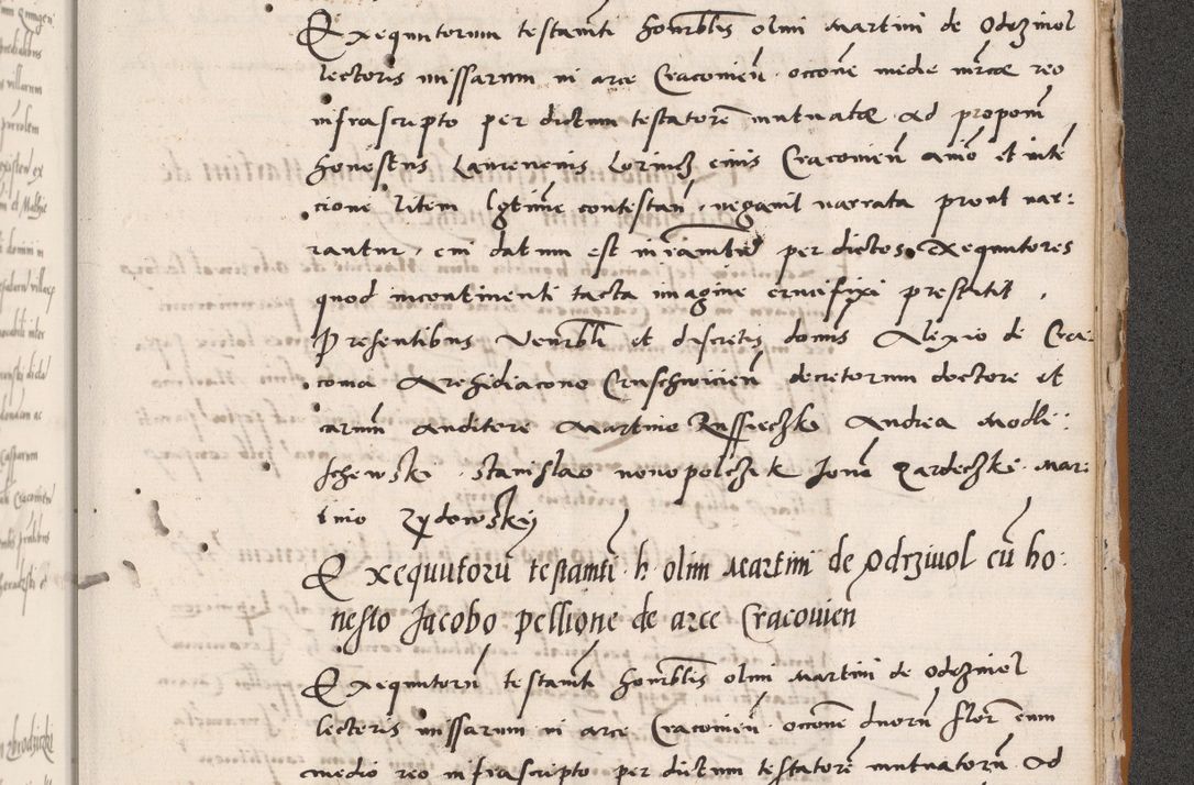 Zdjęcie nr 783 dla obiektu archiwalnego: Acta actorum coram reverendo patre domino Benedicto Isdbienski cancellario Gnesnesi, canonico et reverendissimi in Christo patris et domini domini Petri Dei gratia archiepiscopi Gnesnensis et episcopi Cracoviensis sedisque apostolice legati nati et primatis Regni Polonie, vicarioque in spiritualibus generali Cracoviensi ad annum Domini millesimum quingentisimum quadragesimum primum, cuius indictio est quatuordecima, pontificatus sanctissimi in Christo patris et domini nostri domini Pauli divina providencia pape tercii, anno ipsius septimo, feliciter continuantur. Dii cepta secundent
