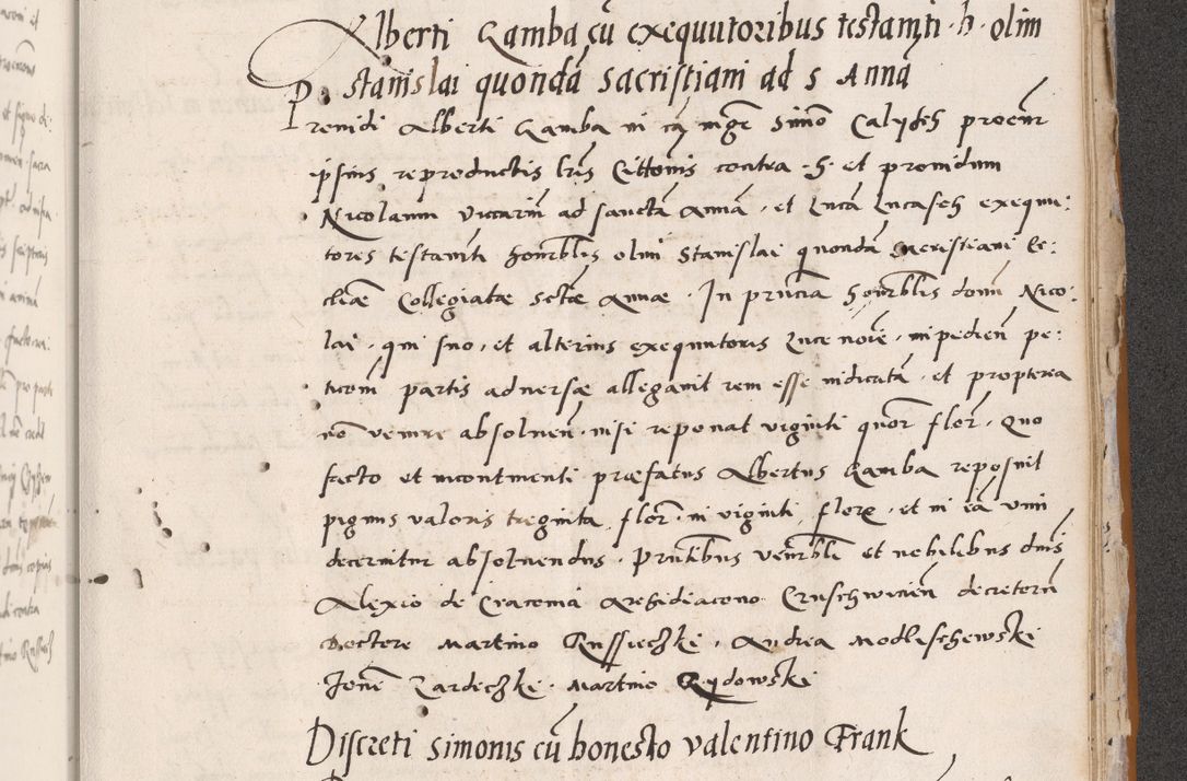 Zdjęcie nr 773 dla obiektu archiwalnego: Acta actorum coram reverendo patre domino Benedicto Isdbienski cancellario Gnesnesi, canonico et reverendissimi in Christo patris et domini domini Petri Dei gratia archiepiscopi Gnesnensis et episcopi Cracoviensis sedisque apostolice legati nati et primatis Regni Polonie, vicarioque in spiritualibus generali Cracoviensi ad annum Domini millesimum quingentisimum quadragesimum primum, cuius indictio est quatuordecima, pontificatus sanctissimi in Christo patris et domini nostri domini Pauli divina providencia pape tercii, anno ipsius septimo, feliciter continuantur. Dii cepta secundent