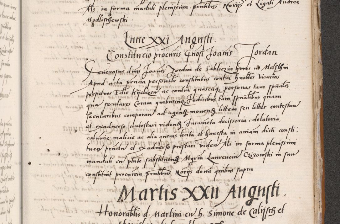 Zdjęcie nr 767 dla obiektu archiwalnego: Acta actorum coram reverendo patre domino Benedicto Isdbienski cancellario Gnesnesi, canonico et reverendissimi in Christo patris et domini domini Petri Dei gratia archiepiscopi Gnesnensis et episcopi Cracoviensis sedisque apostolice legati nati et primatis Regni Polonie, vicarioque in spiritualibus generali Cracoviensi ad annum Domini millesimum quingentisimum quadragesimum primum, cuius indictio est quatuordecima, pontificatus sanctissimi in Christo patris et domini nostri domini Pauli divina providencia pape tercii, anno ipsius septimo, feliciter continuantur. Dii cepta secundent