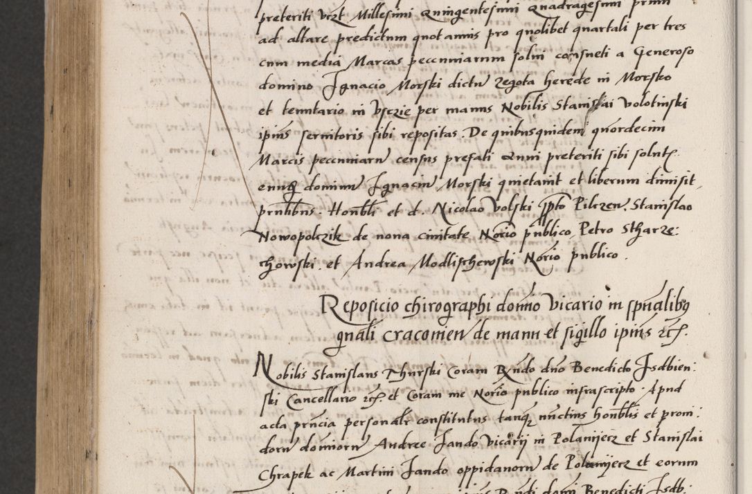 Zdjęcie nr 764 dla obiektu archiwalnego: Acta actorum coram reverendo patre domino Benedicto Isdbienski cancellario Gnesnesi, canonico et reverendissimi in Christo patris et domini domini Petri Dei gratia archiepiscopi Gnesnensis et episcopi Cracoviensis sedisque apostolice legati nati et primatis Regni Polonie, vicarioque in spiritualibus generali Cracoviensi ad annum Domini millesimum quingentisimum quadragesimum primum, cuius indictio est quatuordecima, pontificatus sanctissimi in Christo patris et domini nostri domini Pauli divina providencia pape tercii, anno ipsius septimo, feliciter continuantur. Dii cepta secundent