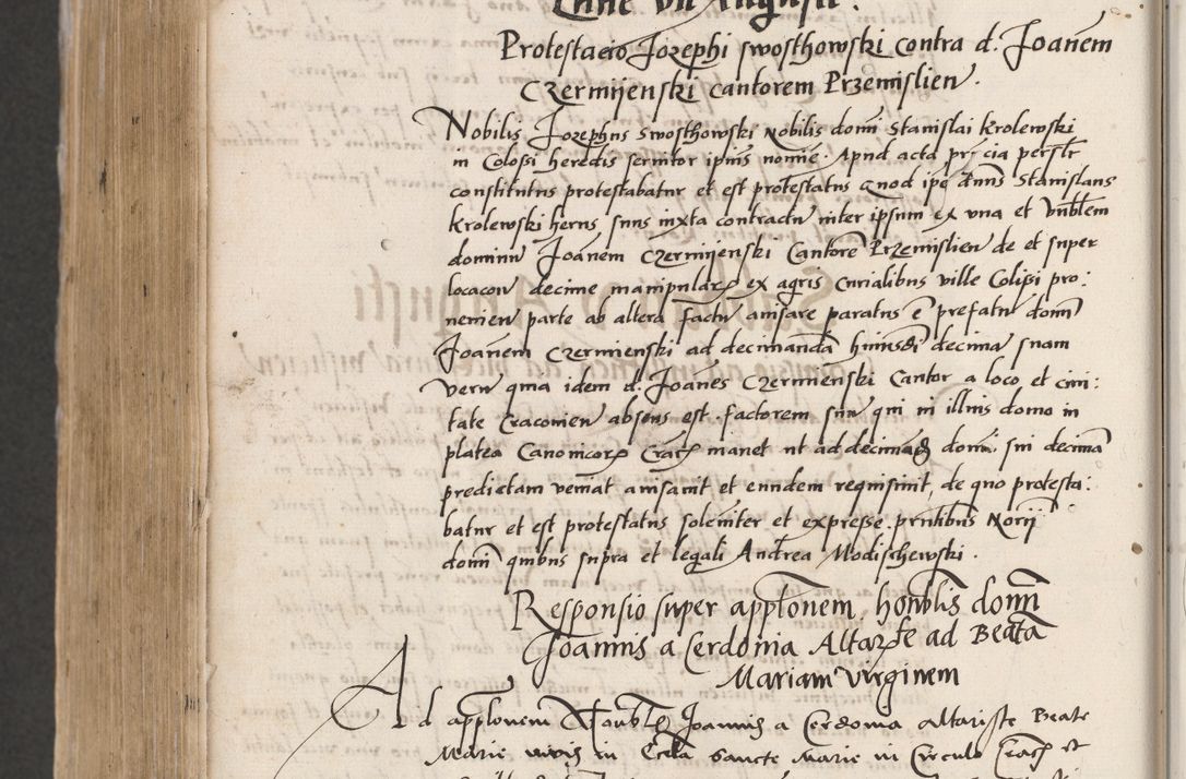 Zdjęcie nr 758 dla obiektu archiwalnego: Acta actorum coram reverendo patre domino Benedicto Isdbienski cancellario Gnesnesi, canonico et reverendissimi in Christo patris et domini domini Petri Dei gratia archiepiscopi Gnesnensis et episcopi Cracoviensis sedisque apostolice legati nati et primatis Regni Polonie, vicarioque in spiritualibus generali Cracoviensi ad annum Domini millesimum quingentisimum quadragesimum primum, cuius indictio est quatuordecima, pontificatus sanctissimi in Christo patris et domini nostri domini Pauli divina providencia pape tercii, anno ipsius septimo, feliciter continuantur. Dii cepta secundent