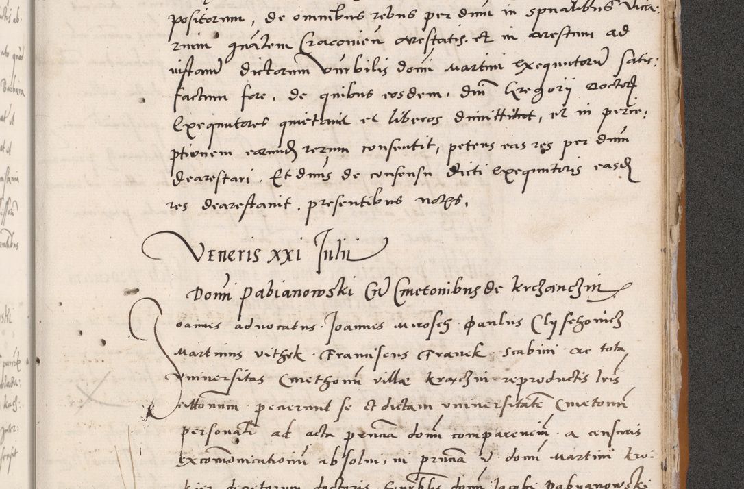 Zdjęcie nr 743 dla obiektu archiwalnego: Acta actorum coram reverendo patre domino Benedicto Isdbienski cancellario Gnesnesi, canonico et reverendissimi in Christo patris et domini domini Petri Dei gratia archiepiscopi Gnesnensis et episcopi Cracoviensis sedisque apostolice legati nati et primatis Regni Polonie, vicarioque in spiritualibus generali Cracoviensi ad annum Domini millesimum quingentisimum quadragesimum primum, cuius indictio est quatuordecima, pontificatus sanctissimi in Christo patris et domini nostri domini Pauli divina providencia pape tercii, anno ipsius septimo, feliciter continuantur. Dii cepta secundent