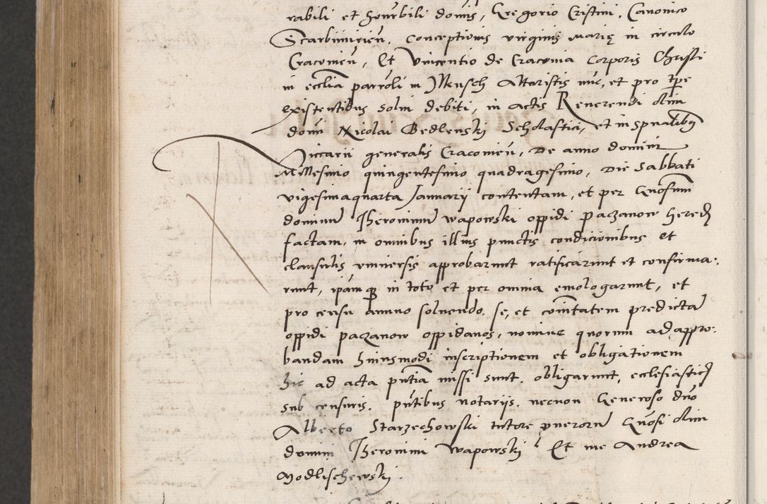 Zdjęcie nr 734 dla obiektu archiwalnego: Acta actorum coram reverendo patre domino Benedicto Isdbienski cancellario Gnesnesi, canonico et reverendissimi in Christo patris et domini domini Petri Dei gratia archiepiscopi Gnesnensis et episcopi Cracoviensis sedisque apostolice legati nati et primatis Regni Polonie, vicarioque in spiritualibus generali Cracoviensi ad annum Domini millesimum quingentisimum quadragesimum primum, cuius indictio est quatuordecima, pontificatus sanctissimi in Christo patris et domini nostri domini Pauli divina providencia pape tercii, anno ipsius septimo, feliciter continuantur. Dii cepta secundent