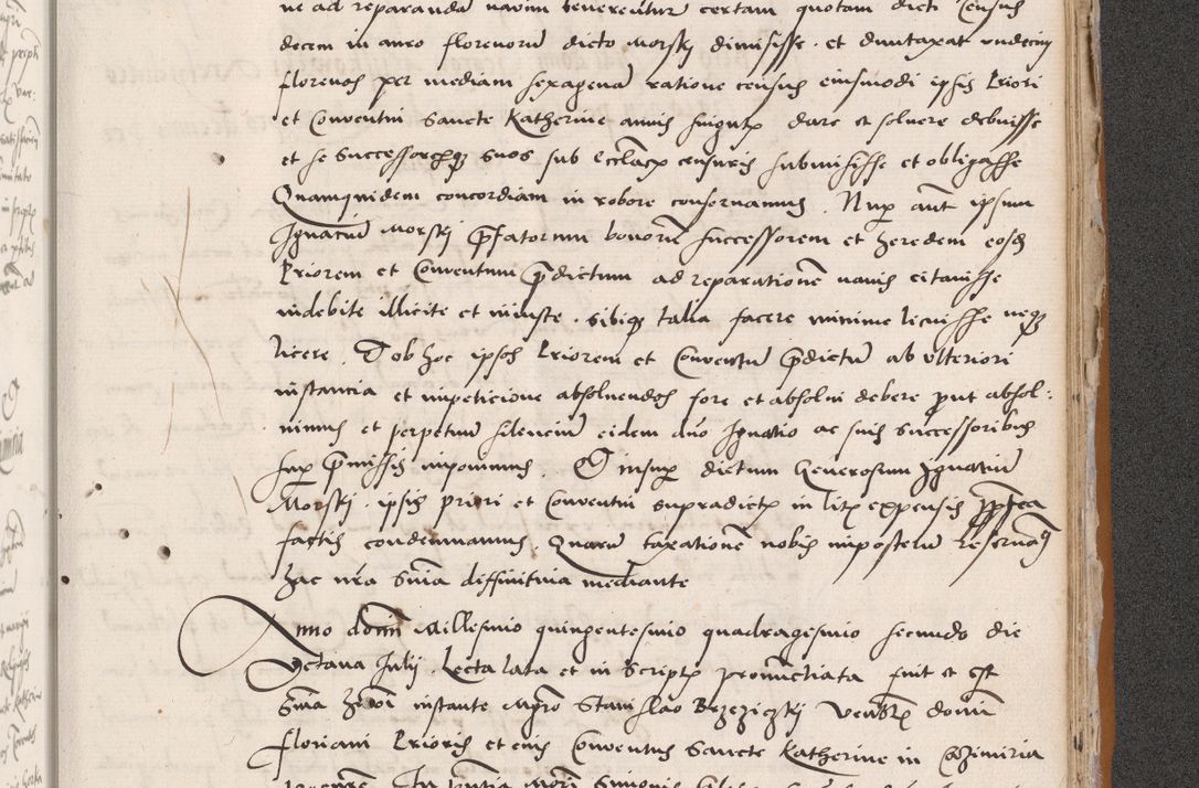 Zdjęcie nr 711 dla obiektu archiwalnego: Acta actorum coram reverendo patre domino Benedicto Isdbienski cancellario Gnesnesi, canonico et reverendissimi in Christo patris et domini domini Petri Dei gratia archiepiscopi Gnesnensis et episcopi Cracoviensis sedisque apostolice legati nati et primatis Regni Polonie, vicarioque in spiritualibus generali Cracoviensi ad annum Domini millesimum quingentisimum quadragesimum primum, cuius indictio est quatuordecima, pontificatus sanctissimi in Christo patris et domini nostri domini Pauli divina providencia pape tercii, anno ipsius septimo, feliciter continuantur. Dii cepta secundent