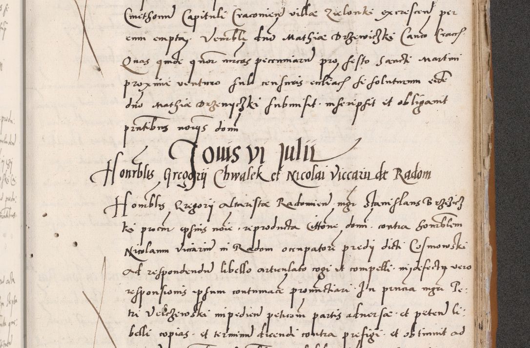 Zdjęcie nr 699 dla obiektu archiwalnego: Acta actorum coram reverendo patre domino Benedicto Isdbienski cancellario Gnesnesi, canonico et reverendissimi in Christo patris et domini domini Petri Dei gratia archiepiscopi Gnesnensis et episcopi Cracoviensis sedisque apostolice legati nati et primatis Regni Polonie, vicarioque in spiritualibus generali Cracoviensi ad annum Domini millesimum quingentisimum quadragesimum primum, cuius indictio est quatuordecima, pontificatus sanctissimi in Christo patris et domini nostri domini Pauli divina providencia pape tercii, anno ipsius septimo, feliciter continuantur. Dii cepta secundent