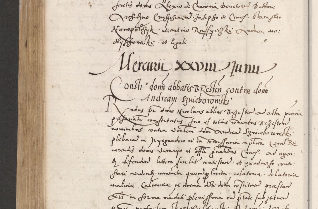 Zdjęcie nr 680 dla obiektu archiwalnego: Acta actorum coram reverendo patre domino Benedicto Isdbienski cancellario Gnesnesi, canonico et reverendissimi in Christo patris et domini domini Petri Dei gratia archiepiscopi Gnesnensis et episcopi Cracoviensis sedisque apostolice legati nati et primatis Regni Polonie, vicarioque in spiritualibus generali Cracoviensi ad annum Domini millesimum quingentisimum quadragesimum primum, cuius indictio est quatuordecima, pontificatus sanctissimi in Christo patris et domini nostri domini Pauli divina providencia pape tercii, anno ipsius septimo, feliciter continuantur. Dii cepta secundent