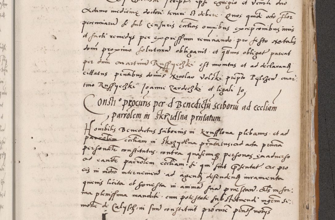 Zdjęcie nr 657 dla obiektu archiwalnego: Acta actorum coram reverendo patre domino Benedicto Isdbienski cancellario Gnesnesi, canonico et reverendissimi in Christo patris et domini domini Petri Dei gratia archiepiscopi Gnesnensis et episcopi Cracoviensis sedisque apostolice legati nati et primatis Regni Polonie, vicarioque in spiritualibus generali Cracoviensi ad annum Domini millesimum quingentisimum quadragesimum primum, cuius indictio est quatuordecima, pontificatus sanctissimi in Christo patris et domini nostri domini Pauli divina providencia pape tercii, anno ipsius septimo, feliciter continuantur. Dii cepta secundent