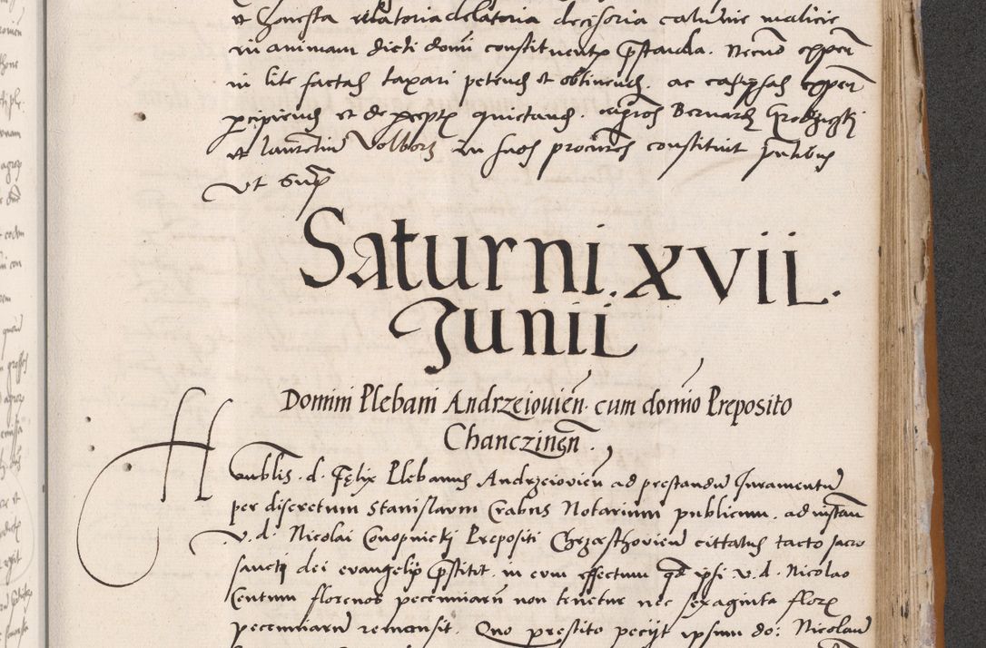 Zdjęcie nr 637 dla obiektu archiwalnego: Acta actorum coram reverendo patre domino Benedicto Isdbienski cancellario Gnesnesi, canonico et reverendissimi in Christo patris et domini domini Petri Dei gratia archiepiscopi Gnesnensis et episcopi Cracoviensis sedisque apostolice legati nati et primatis Regni Polonie, vicarioque in spiritualibus generali Cracoviensi ad annum Domini millesimum quingentisimum quadragesimum primum, cuius indictio est quatuordecima, pontificatus sanctissimi in Christo patris et domini nostri domini Pauli divina providencia pape tercii, anno ipsius septimo, feliciter continuantur. Dii cepta secundent