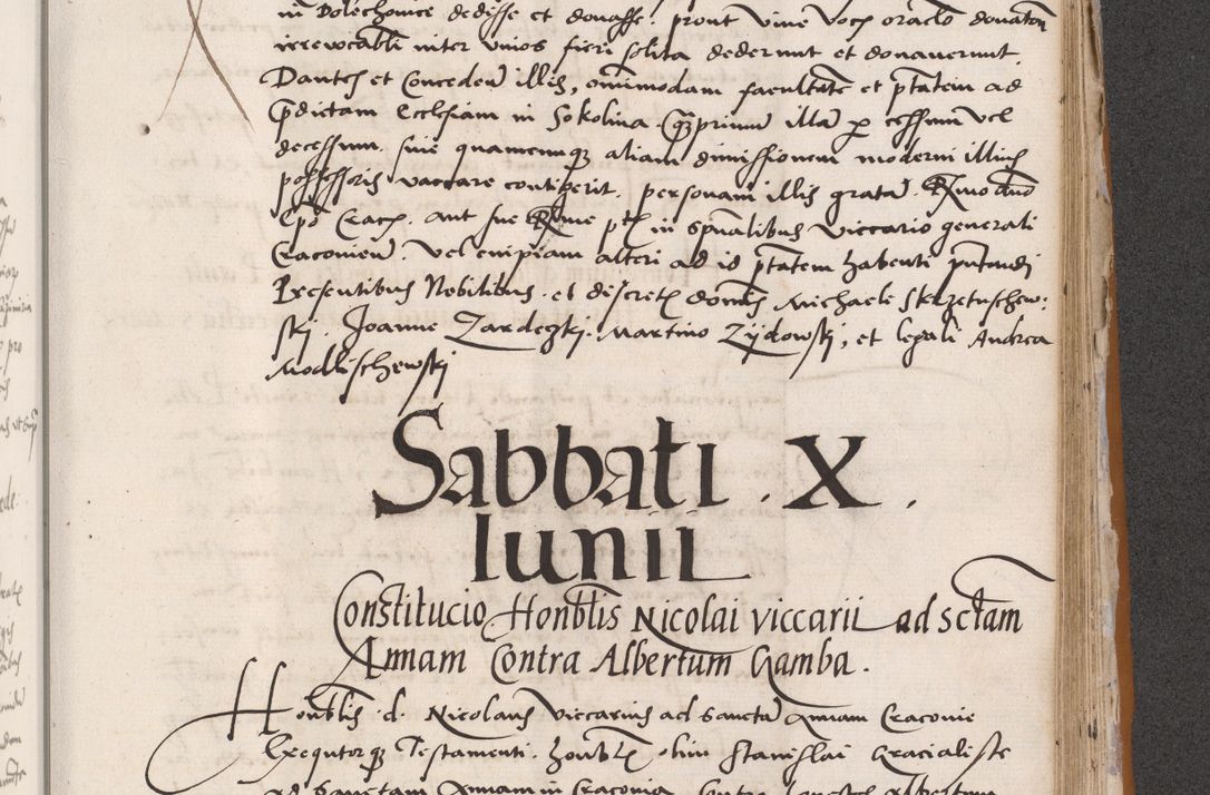 Zdjęcie nr 617 dla obiektu archiwalnego: Acta actorum coram reverendo patre domino Benedicto Isdbienski cancellario Gnesnesi, canonico et reverendissimi in Christo patris et domini domini Petri Dei gratia archiepiscopi Gnesnensis et episcopi Cracoviensis sedisque apostolice legati nati et primatis Regni Polonie, vicarioque in spiritualibus generali Cracoviensi ad annum Domini millesimum quingentisimum quadragesimum primum, cuius indictio est quatuordecima, pontificatus sanctissimi in Christo patris et domini nostri domini Pauli divina providencia pape tercii, anno ipsius septimo, feliciter continuantur. Dii cepta secundent