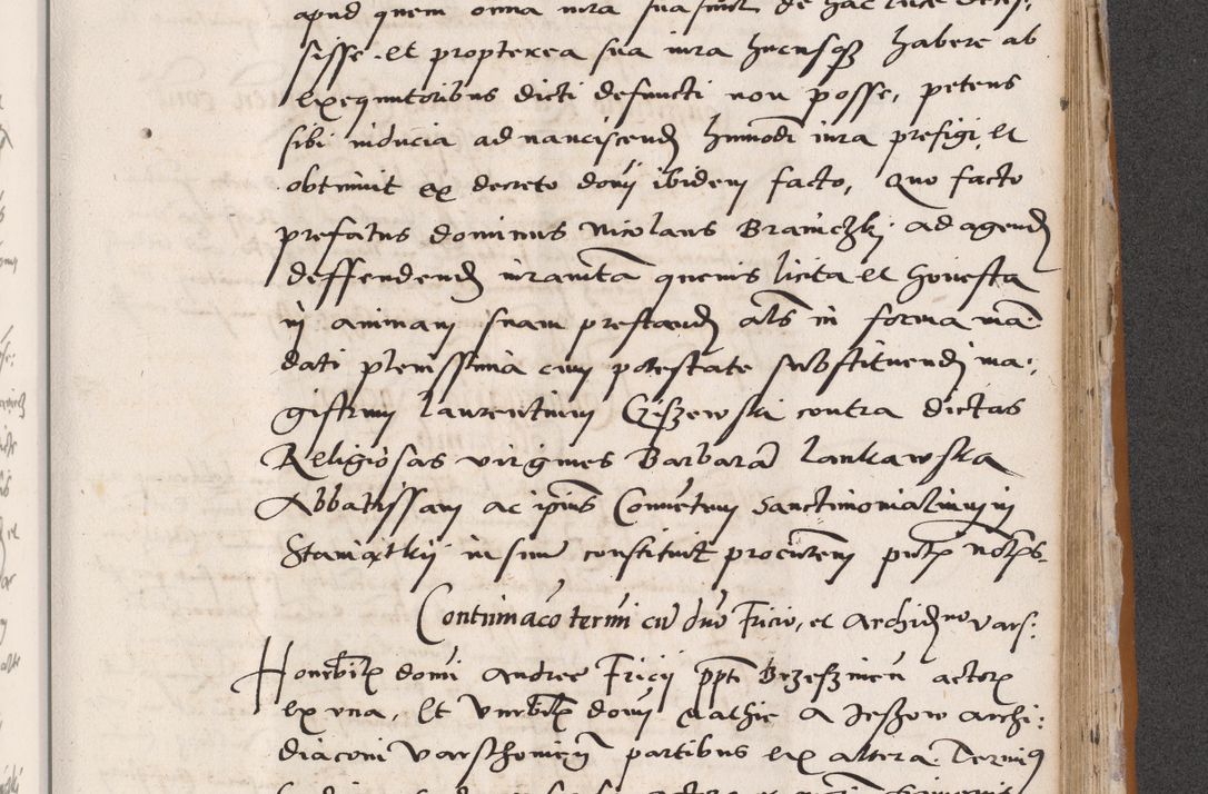 Zdjęcie nr 611 dla obiektu archiwalnego: Acta actorum coram reverendo patre domino Benedicto Isdbienski cancellario Gnesnesi, canonico et reverendissimi in Christo patris et domini domini Petri Dei gratia archiepiscopi Gnesnensis et episcopi Cracoviensis sedisque apostolice legati nati et primatis Regni Polonie, vicarioque in spiritualibus generali Cracoviensi ad annum Domini millesimum quingentisimum quadragesimum primum, cuius indictio est quatuordecima, pontificatus sanctissimi in Christo patris et domini nostri domini Pauli divina providencia pape tercii, anno ipsius septimo, feliciter continuantur. Dii cepta secundent