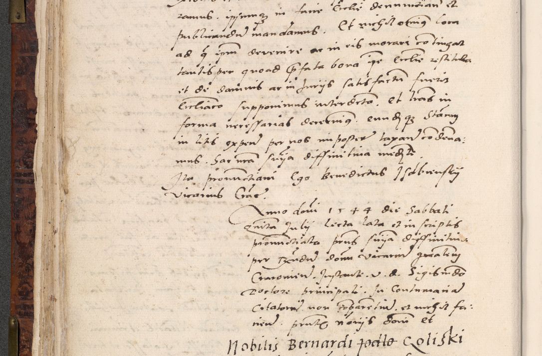 Zdjęcie nr 132 dla obiektu archiwalnego: Acta actorum causar[um sen]tenciarum tam diffinitivarum quam interlocutoriarum et obligacionum coram reverendo domino Benedicto Isdbienski cancellario Gnesnensi, cantore et vicario in spiritualibus generali Craccoviensi ad annum Domini millesimum quingentesimum quadragesimum quartum, cuius indicio est secunda, pontificatus sanctiss[imi] in Christo patris et [domi]ni nostri domini Pauli divina providencia pape tercii feliciter moderni, anno coronancionis eiusdem decimo, continuantur