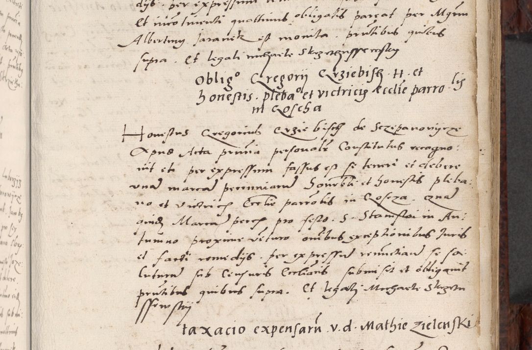 Zdjęcie nr 39 dla obiektu archiwalnego: Acta actorum causar[um sen]tenciarum tam diffinitivarum quam interlocutoriarum et obligacionum coram reverendo domino Benedicto Isdbienski cancellario Gnesnensi, cantore et vicario in spiritualibus generali Craccoviensi ad annum Domini millesimum quingentesimum quadragesimum quartum, cuius indicio est secunda, pontificatus sanctiss[imi] in Christo patris et [domi]ni nostri domini Pauli divina providencia pape tercii feliciter moderni, anno coronancionis eiusdem decimo, continuantur