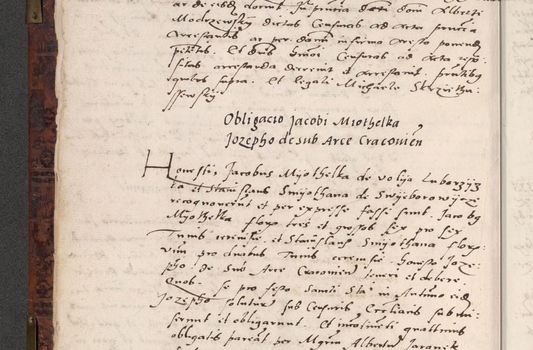 Zdjęcie nr 38 dla obiektu archiwalnego: Acta actorum causar[um sen]tenciarum tam diffinitivarum quam interlocutoriarum et obligacionum coram reverendo domino Benedicto Isdbienski cancellario Gnesnensi, cantore et vicario in spiritualibus generali Craccoviensi ad annum Domini millesimum quingentesimum quadragesimum quartum, cuius indicio est secunda, pontificatus sanctiss[imi] in Christo patris et [domi]ni nostri domini Pauli divina providencia pape tercii feliciter moderni, anno coronancionis eiusdem decimo, continuantur