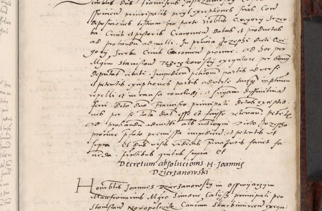 Zdjęcie nr 35 dla obiektu archiwalnego: Acta actorum causar[um sen]tenciarum tam diffinitivarum quam interlocutoriarum et obligacionum coram reverendo domino Benedicto Isdbienski cancellario Gnesnensi, cantore et vicario in spiritualibus generali Craccoviensi ad annum Domini millesimum quingentesimum quadragesimum quartum, cuius indicio est secunda, pontificatus sanctiss[imi] in Christo patris et [domi]ni nostri domini Pauli divina providencia pape tercii feliciter moderni, anno coronancionis eiusdem decimo, continuantur