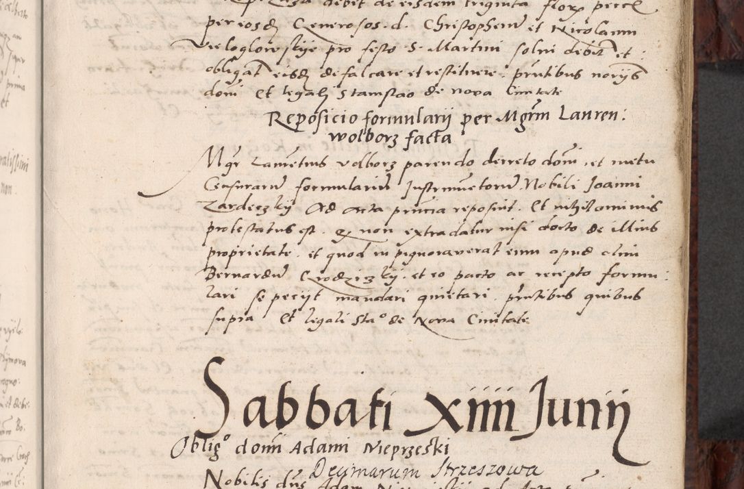 Zdjęcie nr 33 dla obiektu archiwalnego: Acta actorum causar[um sen]tenciarum tam diffinitivarum quam interlocutoriarum et obligacionum coram reverendo domino Benedicto Isdbienski cancellario Gnesnensi, cantore et vicario in spiritualibus generali Craccoviensi ad annum Domini millesimum quingentesimum quadragesimum quartum, cuius indicio est secunda, pontificatus sanctiss[imi] in Christo patris et [domi]ni nostri domini Pauli divina providencia pape tercii feliciter moderni, anno coronancionis eiusdem decimo, continuantur