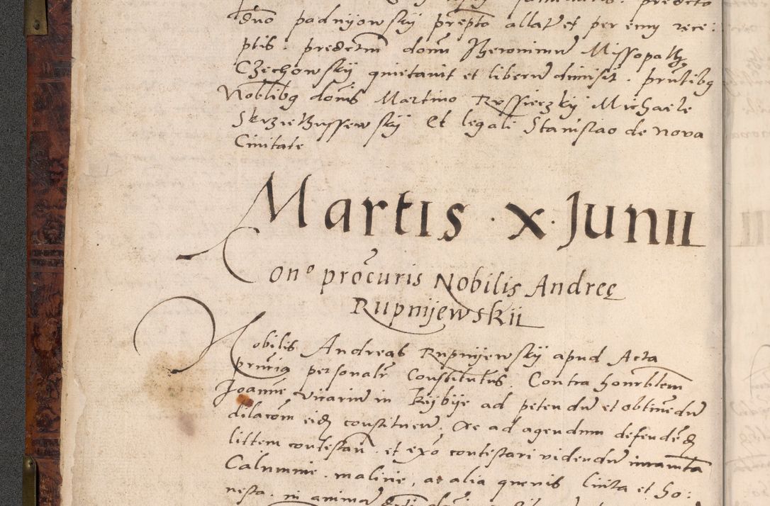 Zdjęcie nr 16 dla obiektu archiwalnego: Acta actorum causar[um sen]tenciarum tam diffinitivarum quam interlocutoriarum et obligacionum coram reverendo domino Benedicto Isdbienski cancellario Gnesnensi, cantore et vicario in spiritualibus generali Craccoviensi ad annum Domini millesimum quingentesimum quadragesimum quartum, cuius indicio est secunda, pontificatus sanctiss[imi] in Christo patris et [domi]ni nostri domini Pauli divina providencia pape tercii feliciter moderni, anno coronancionis eiusdem decimo, continuantur