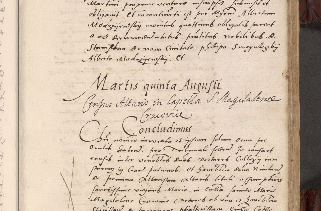 Zdjęcie nr 217 dla obiektu archiwalnego: Acta actorum causar[um sen]tenciarum tam diffinitivarum quam interlocutoriarum et obligacionum coram reverendo domino Benedicto Isdbienski cancellario Gnesnensi, cantore et vicario in spiritualibus generali Craccoviensi ad annum Domini millesimum quingentesimum quadragesimum quartum, cuius indicio est secunda, pontificatus sanctiss[imi] in Christo patris et [domi]ni nostri domini Pauli divina providencia pape tercii feliciter moderni, anno coronancionis eiusdem decimo, continuantur