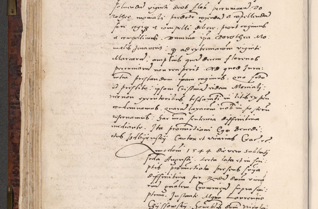 Zdjęcie nr 216 dla obiektu archiwalnego: Acta actorum causar[um sen]tenciarum tam diffinitivarum quam interlocutoriarum et obligacionum coram reverendo domino Benedicto Isdbienski cancellario Gnesnensi, cantore et vicario in spiritualibus generali Craccoviensi ad annum Domini millesimum quingentesimum quadragesimum quartum, cuius indicio est secunda, pontificatus sanctiss[imi] in Christo patris et [domi]ni nostri domini Pauli divina providencia pape tercii feliciter moderni, anno coronancionis eiusdem decimo, continuantur