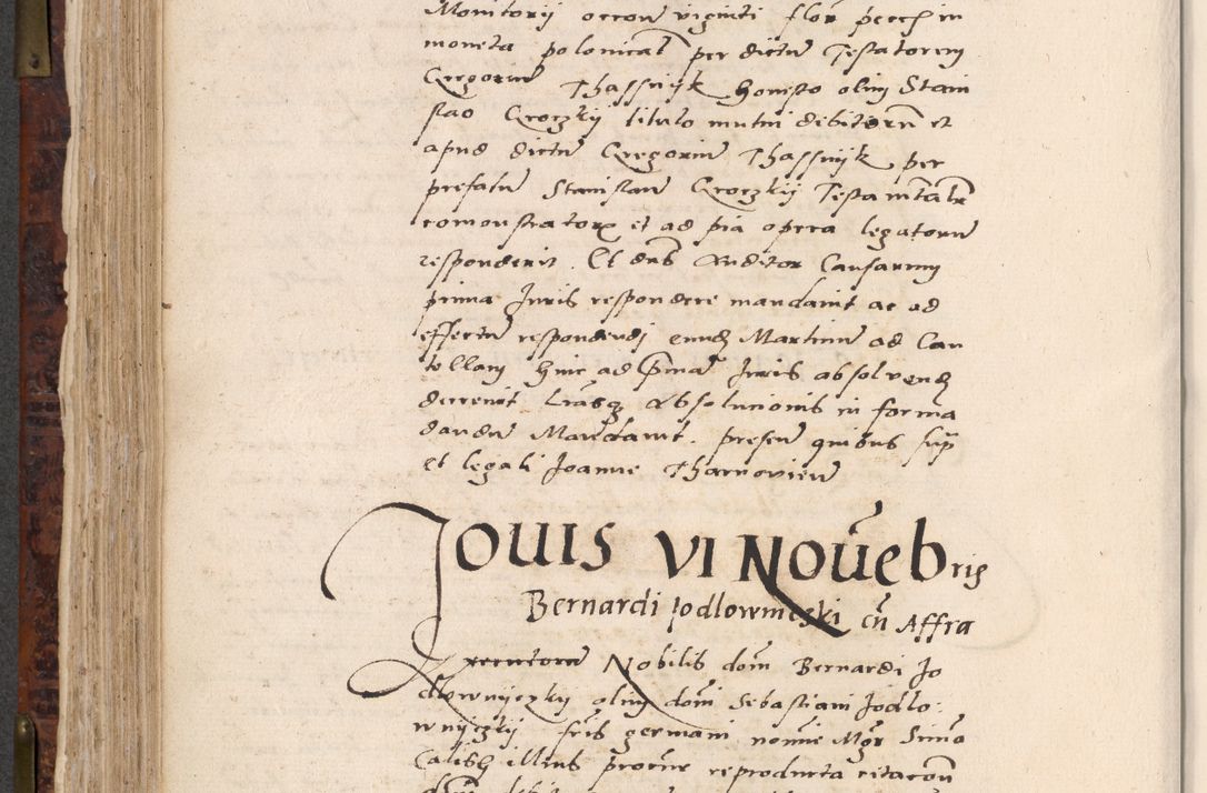 Zdjęcie nr 402 dla obiektu archiwalnego: Acta actorum causar[um sen]tenciarum tam diffinitivarum quam interlocutoriarum et obligacionum coram reverendo domino Benedicto Isdbienski cancellario Gnesnensi, cantore et vicario in spiritualibus generali Craccoviensi ad annum Domini millesimum quingentesimum quadragesimum quartum, cuius indicio est secunda, pontificatus sanctiss[imi] in Christo patris et [domi]ni nostri domini Pauli divina providencia pape tercii feliciter moderni, anno coronancionis eiusdem decimo, continuantur