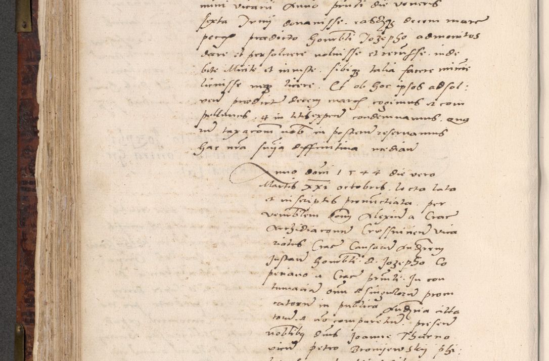 Zdjęcie nr 362 dla obiektu archiwalnego: Acta actorum causar[um sen]tenciarum tam diffinitivarum quam interlocutoriarum et obligacionum coram reverendo domino Benedicto Isdbienski cancellario Gnesnensi, cantore et vicario in spiritualibus generali Craccoviensi ad annum Domini millesimum quingentesimum quadragesimum quartum, cuius indicio est secunda, pontificatus sanctiss[imi] in Christo patris et [domi]ni nostri domini Pauli divina providencia pape tercii feliciter moderni, anno coronancionis eiusdem decimo, continuantur