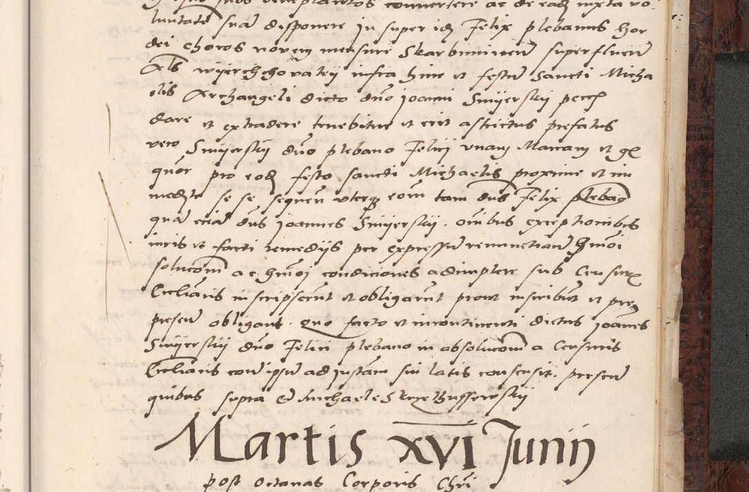 Zdjęcie nr 875 dla obiektu archiwalnego: Acta actorum causar[um sen]tenciarum tam diffinitivarum quam interlocutoriarum et obligacionum coram reverendo domino Benedicto Isdbienski cancellario Gnesnensi, cantore et vicario in spiritualibus generali Craccoviensi ad annum Domini millesimum quingentesimum quadragesimum quartum, cuius indicio est secunda, pontificatus sanctiss[imi] in Christo patris et [domi]ni nostri domini Pauli divina providencia pape tercii feliciter moderni, anno coronancionis eiusdem decimo, continuantur