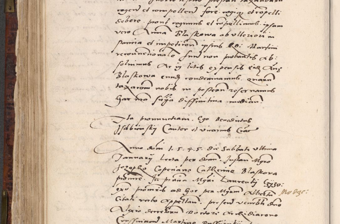 Zdjęcie nr 576 dla obiektu archiwalnego: Acta actorum causar[um sen]tenciarum tam diffinitivarum quam interlocutoriarum et obligacionum coram reverendo domino Benedicto Isdbienski cancellario Gnesnensi, cantore et vicario in spiritualibus generali Craccoviensi ad annum Domini millesimum quingentesimum quadragesimum quartum, cuius indicio est secunda, pontificatus sanctiss[imi] in Christo patris et [domi]ni nostri domini Pauli divina providencia pape tercii feliciter moderni, anno coronancionis eiusdem decimo, continuantur