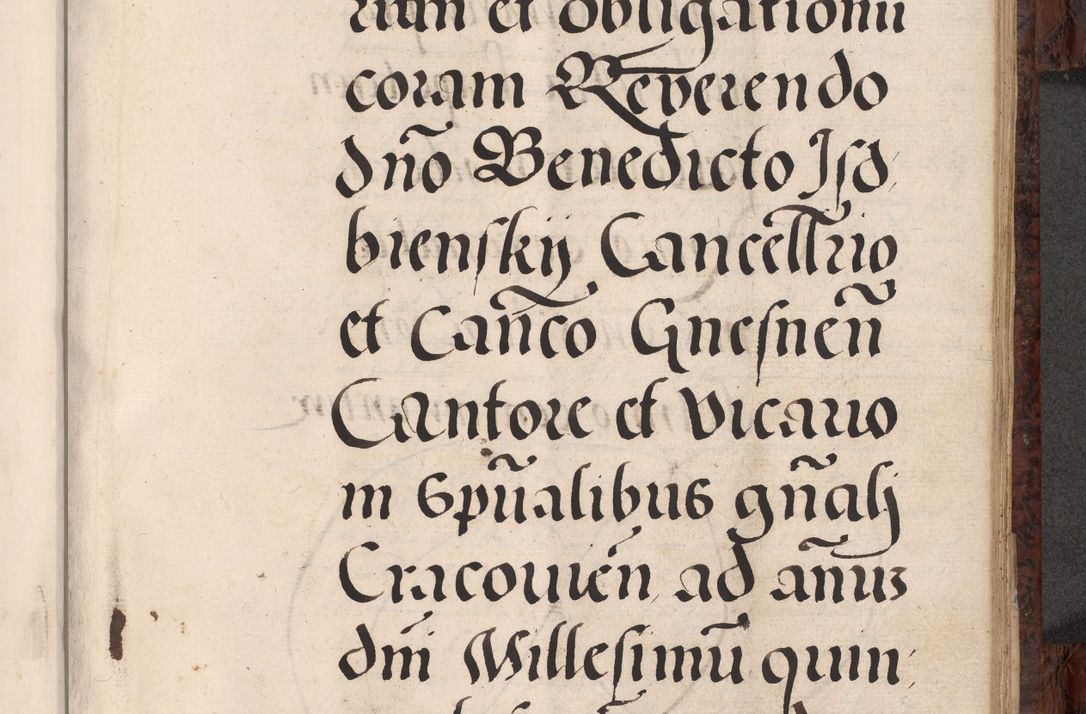 Zdjęcie nr 515 dla obiektu archiwalnego: Acta actorum causar[um sen]tenciarum tam diffinitivarum quam interlocutoriarum et obligacionum coram reverendo domino Benedicto Isdbienski cancellario Gnesnensi, cantore et vicario in spiritualibus generali Craccoviensi ad annum Domini millesimum quingentesimum quadragesimum quartum, cuius indicio est secunda, pontificatus sanctiss[imi] in Christo patris et [domi]ni nostri domini Pauli divina providencia pape tercii feliciter moderni, anno coronancionis eiusdem decimo, continuantur