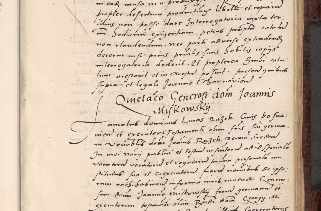 Zdjęcie nr 485 dla obiektu archiwalnego: Acta actorum causar[um sen]tenciarum tam diffinitivarum quam interlocutoriarum et obligacionum coram reverendo domino Benedicto Isdbienski cancellario Gnesnensi, cantore et vicario in spiritualibus generali Craccoviensi ad annum Domini millesimum quingentesimum quadragesimum quartum, cuius indicio est secunda, pontificatus sanctiss[imi] in Christo patris et [domi]ni nostri domini Pauli divina providencia pape tercii feliciter moderni, anno coronancionis eiusdem decimo, continuantur