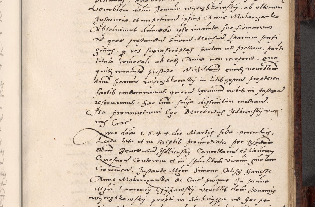Zdjęcie nr 461 dla obiektu archiwalnego: Acta actorum causar[um sen]tenciarum tam diffinitivarum quam interlocutoriarum et obligacionum coram reverendo domino Benedicto Isdbienski cancellario Gnesnensi, cantore et vicario in spiritualibus generali Craccoviensi ad annum Domini millesimum quingentesimum quadragesimum quartum, cuius indicio est secunda, pontificatus sanctiss[imi] in Christo patris et [domi]ni nostri domini Pauli divina providencia pape tercii feliciter moderni, anno coronancionis eiusdem decimo, continuantur