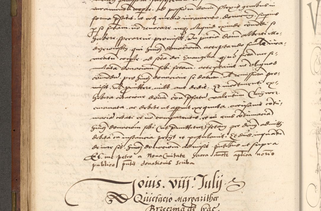 Zdjęcie nr 200 dla obiektu archiwalnego: Acta actorum causarum, sentenciarum, obligationum et mandatorum coram reverendo patre domino Petro Porembski preposito Osswieczimensi, canonico et officiali generali Cracoviensi ad annum Domini millesimum quingentesimum quadrogesimum sextum, cuius inditio est quarta, pontificatus sanctissimi in Christo patris et domini nostri domini Pauli divina providencia papae tercii, anno ipsius duodecimo, a die ac mense infrascriptis feliciter inchoantur