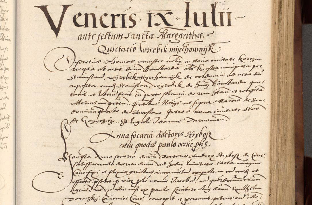 Zdjęcie nr 201 dla obiektu archiwalnego: Acta actorum causarum, sentenciarum, obligationum et mandatorum coram reverendo patre domino Petro Porembski preposito Osswieczimensi, canonico et officiali generali Cracoviensi ad annum Domini millesimum quingentesimum quadrogesimum sextum, cuius inditio est quarta, pontificatus sanctissimi in Christo patris et domini nostri domini Pauli divina providencia papae tercii, anno ipsius duodecimo, a die ac mense infrascriptis feliciter inchoantur