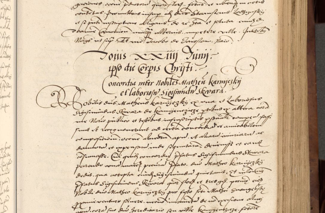 Zdjęcie nr 163 dla obiektu archiwalnego: Acta actorum causarum, sentenciarum, obligationum et mandatorum coram reverendo patre domino Petro Porembski preposito Osswieczimensi, canonico et officiali generali Cracoviensi ad annum Domini millesimum quingentesimum quadrogesimum sextum, cuius inditio est quarta, pontificatus sanctissimi in Christo patris et domini nostri domini Pauli divina providencia papae tercii, anno ipsius duodecimo, a die ac mense infrascriptis feliciter inchoantur