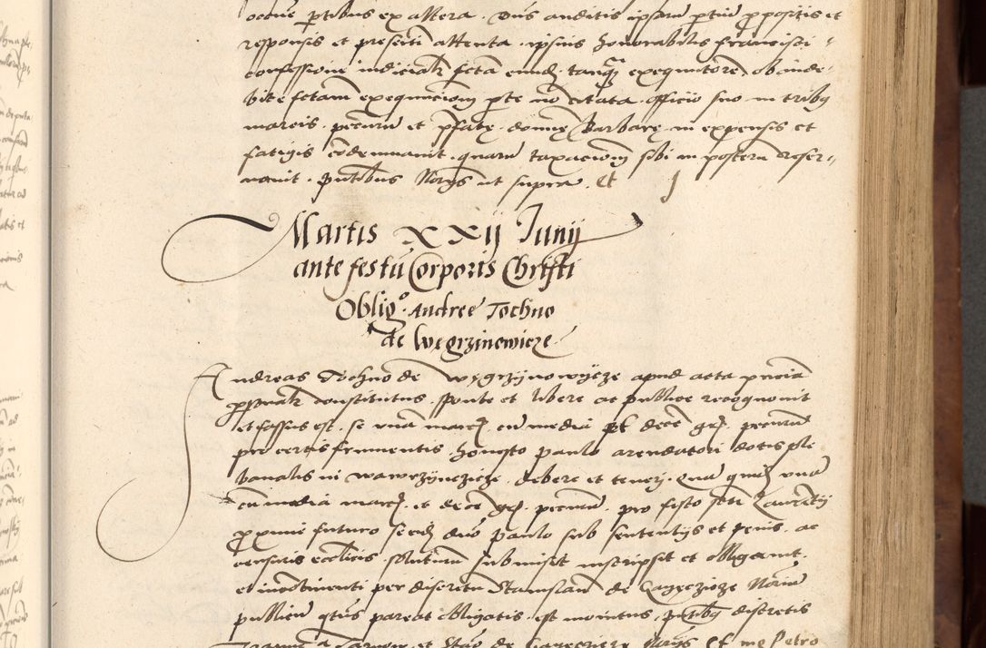 Zdjęcie nr 157 dla obiektu archiwalnego: Acta actorum causarum, sentenciarum, obligationum et mandatorum coram reverendo patre domino Petro Porembski preposito Osswieczimensi, canonico et officiali generali Cracoviensi ad annum Domini millesimum quingentesimum quadrogesimum sextum, cuius inditio est quarta, pontificatus sanctissimi in Christo patris et domini nostri domini Pauli divina providencia papae tercii, anno ipsius duodecimo, a die ac mense infrascriptis feliciter inchoantur