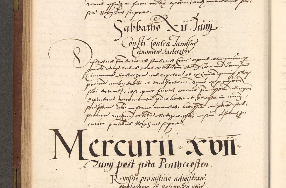 Zdjęcie nr 136 dla obiektu archiwalnego: Acta actorum causarum, sentenciarum, obligationum et mandatorum coram reverendo patre domino Petro Porembski preposito Osswieczimensi, canonico et officiali generali Cracoviensi ad annum Domini millesimum quingentesimum quadrogesimum sextum, cuius inditio est quarta, pontificatus sanctissimi in Christo patris et domini nostri domini Pauli divina providencia papae tercii, anno ipsius duodecimo, a die ac mense infrascriptis feliciter inchoantur