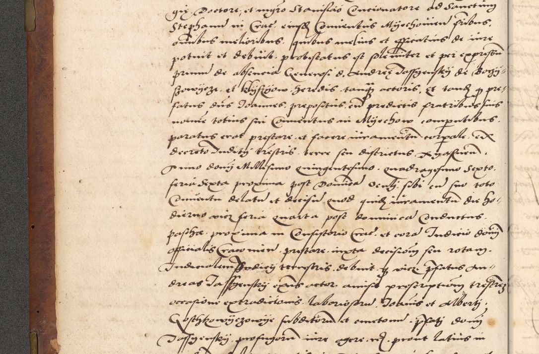 Zdjęcie nr 14 dla obiektu archiwalnego: Acta actorum causarum, sentenciarum, obligationum et mandatorum coram reverendo patre domino Petro Porembski preposito Osswieczimensi, canonico et officiali generali Cracoviensi ad annum Domini millesimum quingentesimum quadrogesimum sextum, cuius inditio est quarta, pontificatus sanctissimi in Christo patris et domini nostri domini Pauli divina providencia papae tercii, anno ipsius duodecimo, a die ac mense infrascriptis feliciter inchoantur