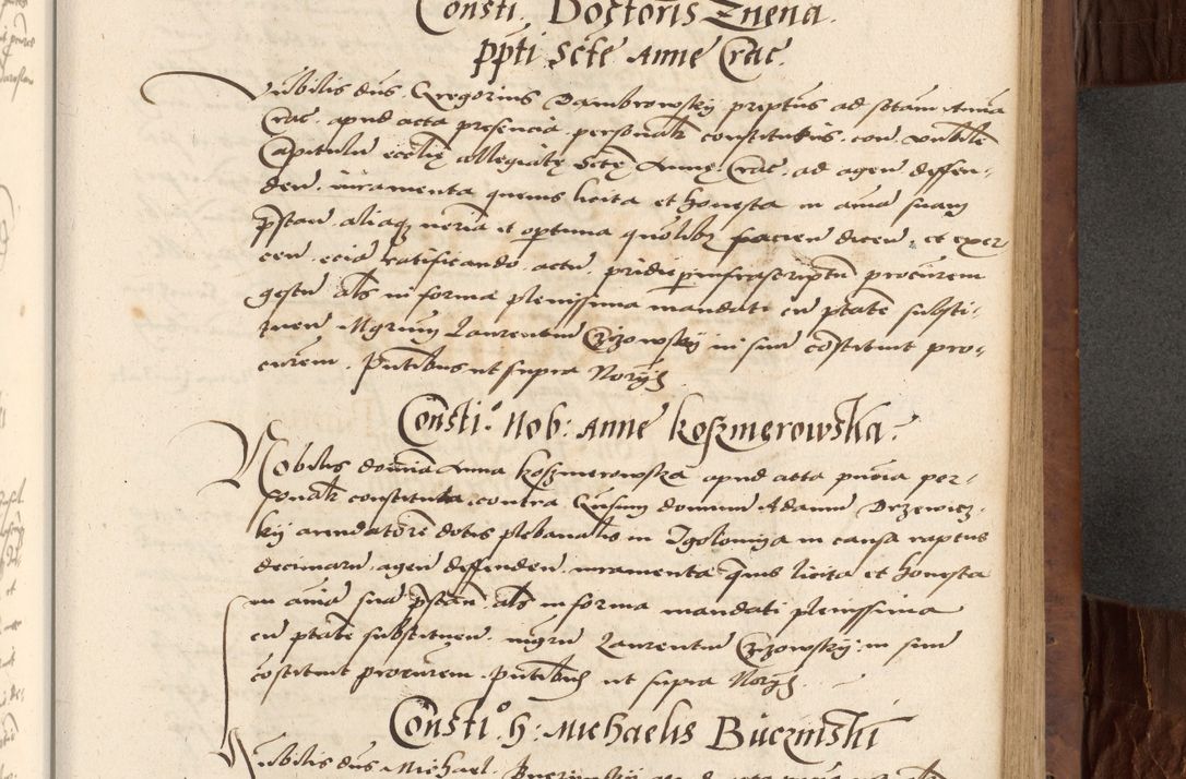 Zdjęcie nr 337 dla obiektu archiwalnego: Acta actorum causarum, sentenciarum, obligationum et mandatorum coram reverendo patre domino Petro Porembski preposito Osswieczimensi, canonico et officiali generali Cracoviensi ad annum Domini millesimum quingentesimum quadrogesimum sextum, cuius inditio est quarta, pontificatus sanctissimi in Christo patris et domini nostri domini Pauli divina providencia papae tercii, anno ipsius duodecimo, a die ac mense infrascriptis feliciter inchoantur
